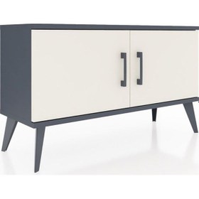 Resim Arges Şifonyer 2 Raflı 2 Kapaklı 88x30x48 Antrasit-aytaşı/çam Aytaşı/çam 