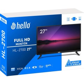 Resim Powermaster Hello HL-2700 27'' Audio In-Rca-Vga-Hdmı-Usb 12 Volt Adaptörlü Full Hd LED Monitör 