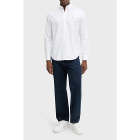 Resim Calvin Klein Erkek Uzun Kollu Klasik Düz Oxford Beyaz Gömlek LV140EM125-YAA 