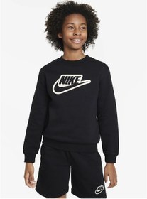 Resim Nike Çocuk Siyah Bisiklet Yaka Sweatshirt FD3182-010 K NSW CLUB+ CREW CREATE 