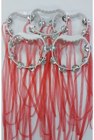 Resim memisshop Kurdelalı Süslü Tef Kırmızı 10 Adet 