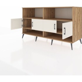 Resim Kronos Konsol 4 Raflı 4 Kapaklı 176x59x99 Çam-aytaşı/çam Çam-aytaşı/çam 