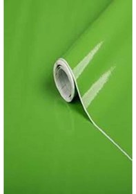 Resim Parlak Yeşil Yapışkanlı Kaplama Folyosu 122 Cm X 8 Mt 