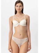 Resim Pierre Cardin Lingerie 4886 Kadın Soft Push Up Dantelli Sütyen Takım Ekru 