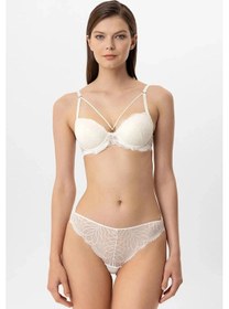 Resim Pierre Cardin Lingerie 4886 Kadın Soft Push Up Dantelli Sütyen Takım Ekru 