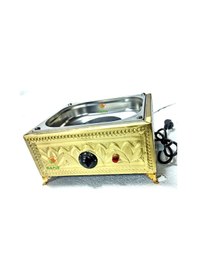 Resim Safir Bakır Kumda Kahve Makinesi 19x18 Cm Küçük Boy Sarı Bakır A+ 