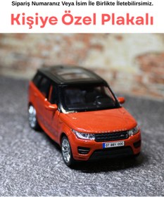Resim bebeym Range Rover Sport Metal Oyuncak Araba - Kişiye Özel Plakalı Range Rover Sport - Turuncu 