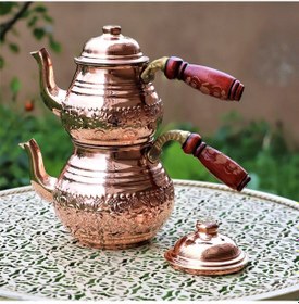 Resim Baskı Bakır Çaydanlık 2,8 Lt Ve Sac Isıtıcı 