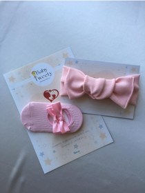 Resim Baby Tweety 2'li Kombin El Yapımı Kız Bebek Bandana & Babet Çorap 