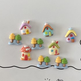 Resim 9 Parça Sevimli Ev & Ağaç Buzdolabı Mıknatısı Seti - Buzdolabı, Beyaz Tahta & Ofis için Eğlenceli Karikatür Dekoratif Mıknatıslar - Mükemmel Mutfak Aksesuarı & Şükran Günü, Noel & Cadılar Bayramı için Hediye 