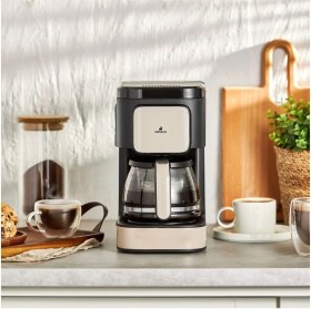 Resim Karaca 2 In 1 Cam Demlikli Filtre Kahve ve Çay Demleme Makinesi - 5 Fincan Kapasite 