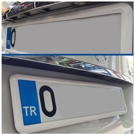 Resim Beyaz Çerçeveli Oto Plakalık Abs Plastik Esnek Plakalık 2 Adet 