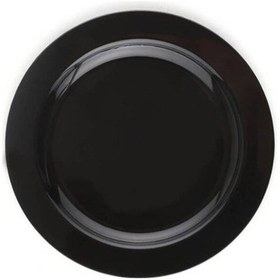 Resim Plastik Porselen Görünümlü Siyah Tabak 19 Cm 10 Lu 