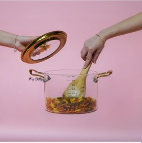 Resim Rose Deluxe Cam Tencere 4,5 Lt Şeffaf 