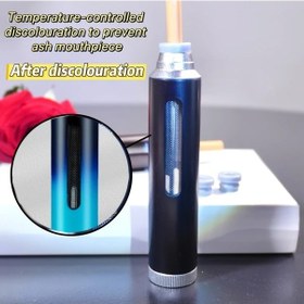 Resim Chuangyinshop Gradient Blue 1 Adet Isı Kontrollü Renk Değiştiren Ahşap Taşınabilir Kül Tablası Ev Ve Araç İçin 