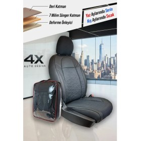 Resim Toyota Yaris Cross Uyumlu Oto Koltuk Kılıfı Deri, Kumaş Premium Siyah 