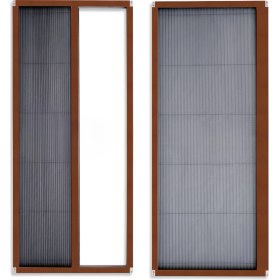 Resim Akordeon Pileli Pilise Sineklik,kahverengi, 90X210 Cm, Istenilen Ölçüde 