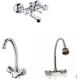 Resim Erce Klasik Banyo Spiralli Lavabo + Eviye Bataryası 