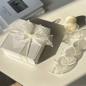 Resim Krem Renkli Parıltılı Balık Kuyruğu Tül Kurdele Dalgalı Desenlerle, Hediye Paketleme İçin Yumuşak Kurdele, Kek Dekorasyonu İçin DIY El Yapımı Kurdele ve Çiçek Süslemesi Kordonu. 