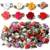 Resim 50 adet Paket İçerisinde Vintage Zarif Gül Budları ve Yapraklar, DIY Saç Aksesuarları ve Giysi Süslemeleri için Uygun. 