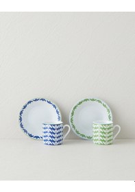 Resim English Home Nixie Flowery Porselen 12 Parça 6 Kişilik Kahve Fincan Takımı 80 Ml Yeşil-mavi Yeşil-mavi 