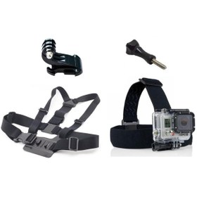 Resim Gplus St010 Gopro Hero 10 Eken H9r Sjcam Sj4000 Aksiyon Kamera Kafa Bandı Göğüs Kemeri 10 Parça Set 