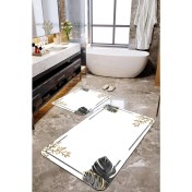 Resim Talia Home Gold Yaprak Desenli 2'li Büyük Boy Banyo Papsas Seti 