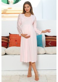 Resim Lohusa Sepeti Lohusasepeti Mommysh 55103 Elegance Dantel Kollu Lohusa Gecelik 001 