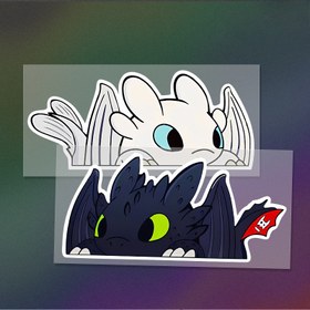 Resim 1 adet Siyah ve Beyaz Ejderha Araba Stickeri, Su Geçirmez Vinil Decal Araba Pencereleri, Arka Pencereler, Tamponlar ve Bagajlar için, Karikatür Güneş Geçirmez Vinil Sticke 