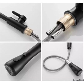 Resim Fleko Siyah Spiralli Mutfak Eviye Bataryası Siyah 