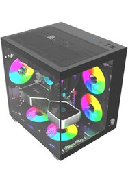 Resim Gameline Hıper V1 3x Rgb Fanlı Usb 3.0 Gaming Bilgisayar Kasası Siyah 