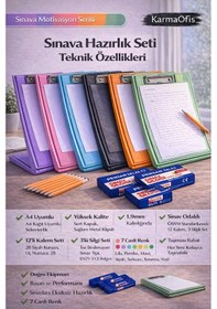 Resim Turkuaz Sekreterlik Seti + 12 Li Ösym Kurşun Kalem + 3 Sınav Silgisi Sınav Hazırlık Seti 