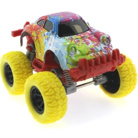 Resim MEGA Die Cast Batik Desenli Sarı Teker Araba 