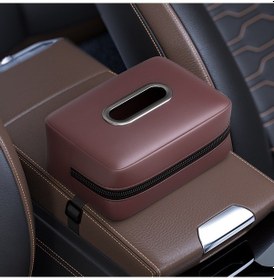 Resim Araba Koltuğu Kolçak Mendil Kutusu Güneşlik Koltuk Arkası Asılı Kağıt Torba Kırmızı 