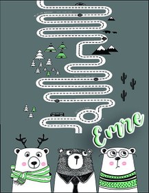 Resim Çocuklar İçin Oyun Halısı Dekhera C6004-3 - 80X300 / Dot Taban 