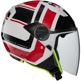 Resim Zeus ZS-213 AX5 White Black Red Açık Kask 