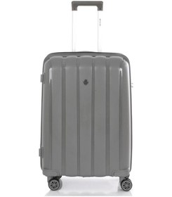 Resim Mçs Bavul Orta Ve Kabin 2li Set Kırılmaz Silikon Valiz V305 Gri 