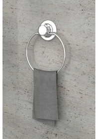 Resim Ömür Boyu Paslanmaz Vakumlu Banyo Tuvalet Havlu Askısı Oval Krom Gümüş 