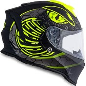 Resim Dinamo Fighter Mat Siyah-antrasit-sarı Kask C2 Sarı 