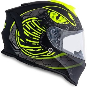 Resim Dinamo Fighter Mat Siyah-antrasit-sarı Kask C2 Sarı 