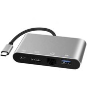 Resim 4In1 Type C To Usb 3.0 + Hdmi + Gigabit Ethernet + Type-C Adaptör (551664302) 
