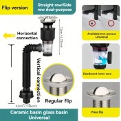 Resim Willowhaven Clamshell Geliştirilmiş Lavabo Drenaj Kiti 2si 1 Arada Tıkanma Önleyici 