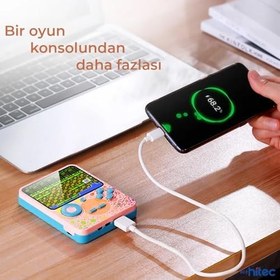 Resim ScHitec G6 Retro 3.5 inç Tv Bağlanan Oyun Konsolu Mavi (666 Klasik Oyunlar) 