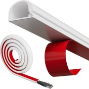 Resim 1 adet FlexiGuard Dekoratif Kablo Kanalı, Masa, Duvar ve Zemin Kurulumu için Esnek Tel Kanalı, Kayma Riski Önleme, Yumuşak Kablo Koruyucu Şerit 