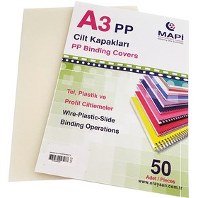 Resim 350 MİC.PP A3 KAPAK ŞEFFAF BUZLU 50 AD. 