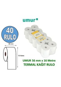 Resim Umur 56x16mt Termal Yazarkasa Pos Rulosu 40 Adet 
