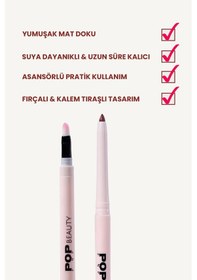 Resim Pop Beauty Dudak Kalemi, Suya Dayanıklı, Asansörlü, Waterproof Lıplıner- Burn Out 8684415590169 Bordo 