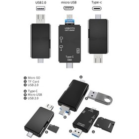 Resim DNR Bilişim USB / Type-C /mikro USB Kart Okuyucu Card reader OTG USB 3.0 TF kamera Mini SD 6 IN 1 