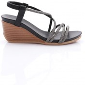 Resim Dgn 1046 Kadin Dolgu Taban Çapraz Bantli Sandalet 