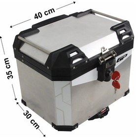 Resim Universal 37 Lt Alüminyum Motosiklet Çantası Gri - Gp Kompozit Gri 